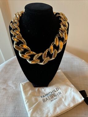 Fairchild Baldwin Polished Gold Statement Link Necklace